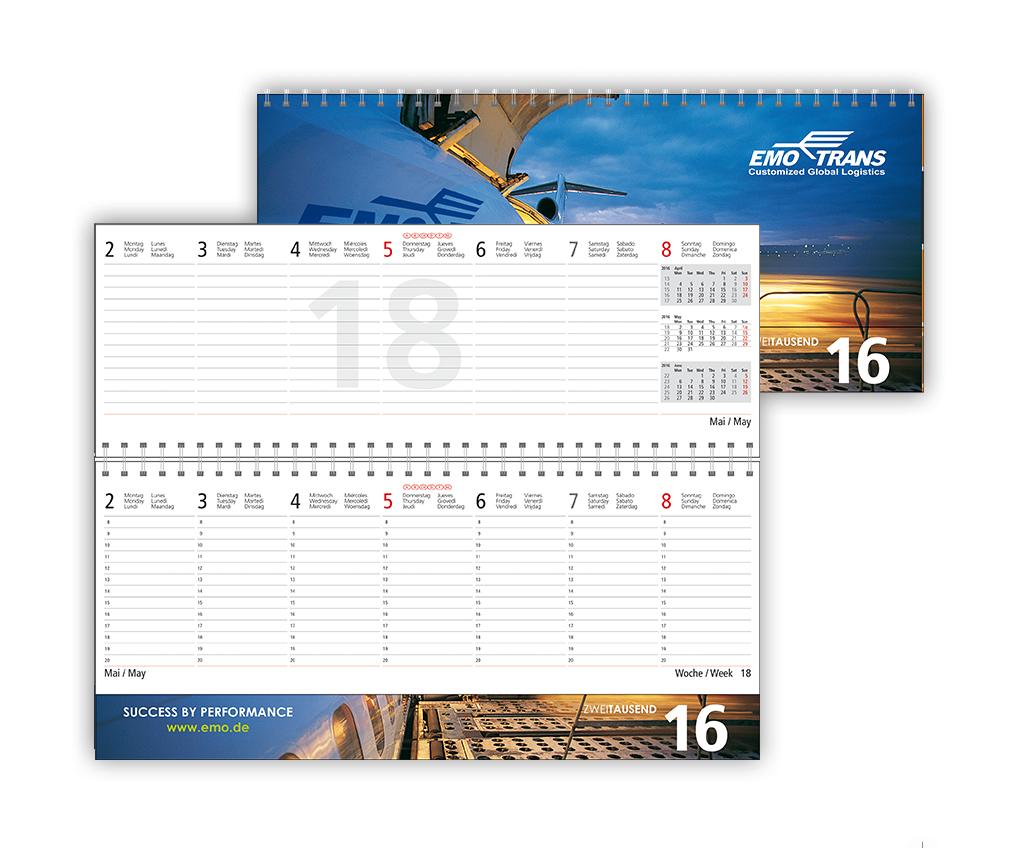 Tisch-Querkalender Modell Business-Exklusiv - Tisch-Querkalender