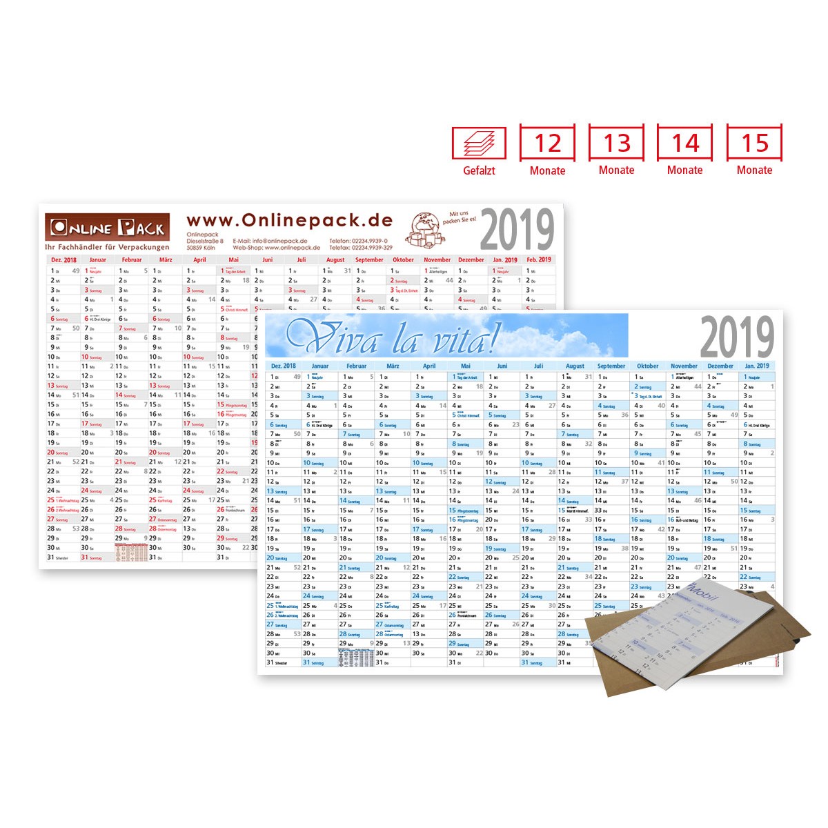 Plakatkalender Modell Alpen gefalzt