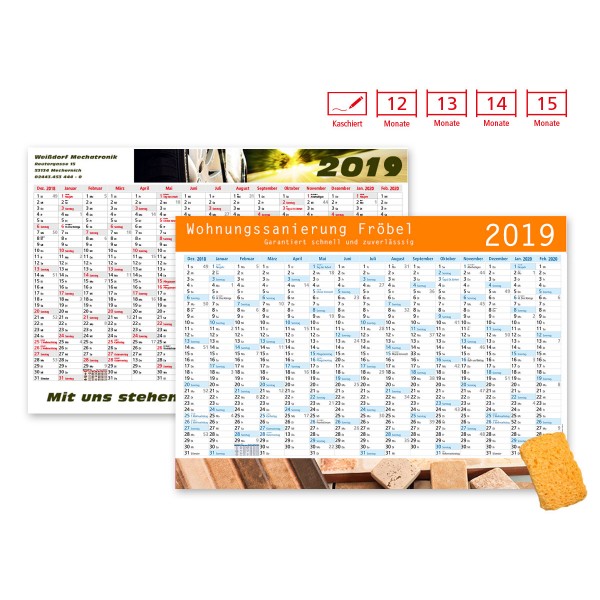 Plakatkalender Modell Alpen Plus Wide kaschiert