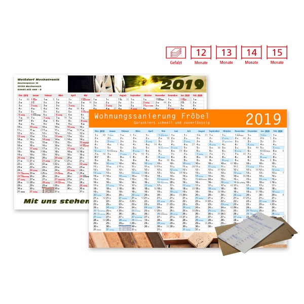 Plakatkalender Modell Alpen Plus Wide gefalzt