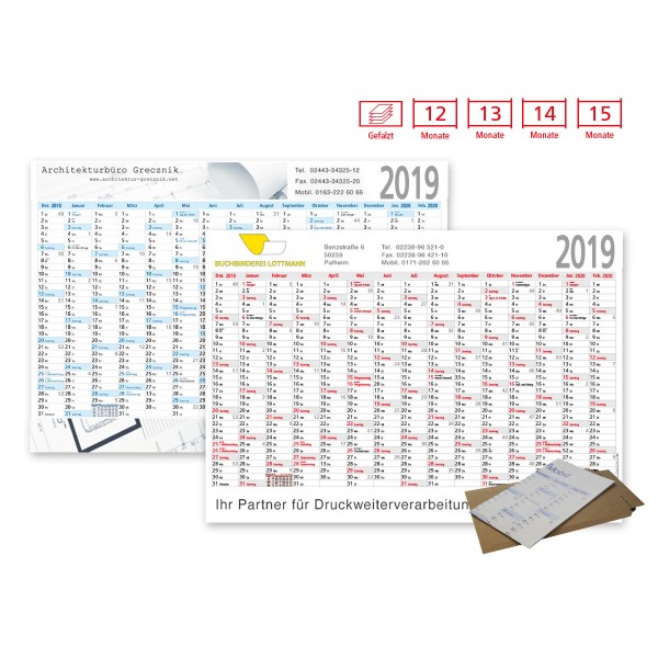 Plakatkalender Modell Alpen Plus gefalzt