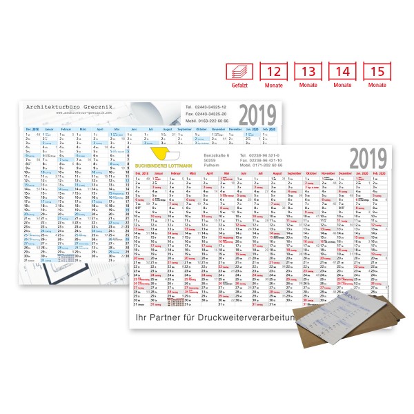 Plakatkalender Modell Alpen Plus gefalzt