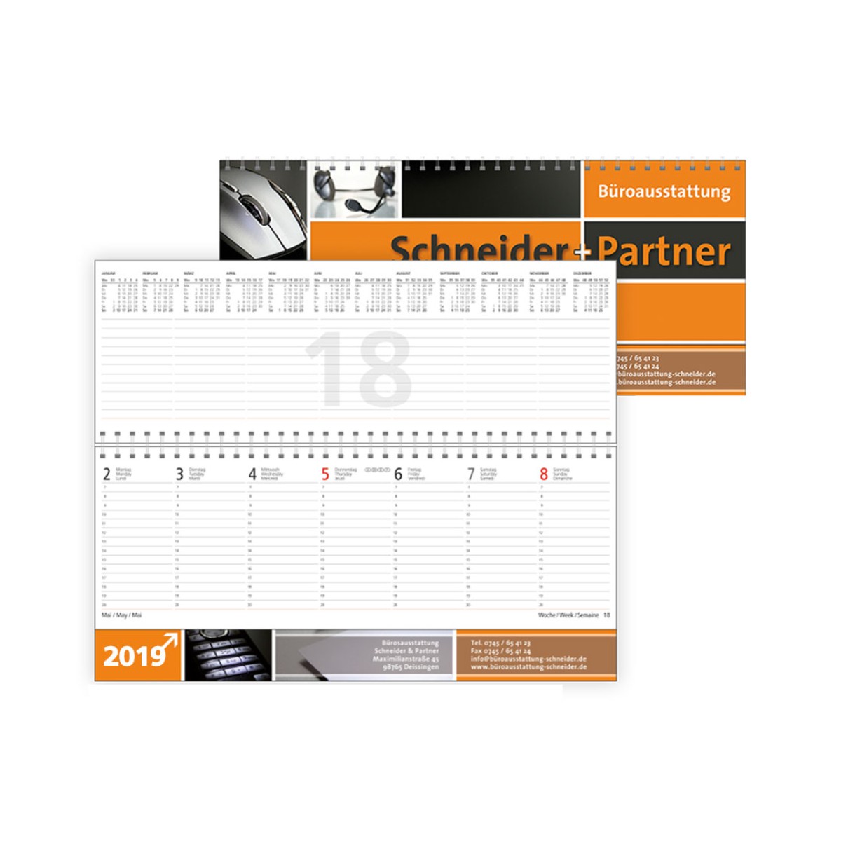 Tisch-Querkalender Modell Business-Premium - Tisch-Querkalender